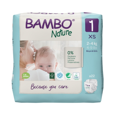 Эко-подгузники Bambo Nature 1 (2-4 кг), 22 шт купить оптом в Мытищах