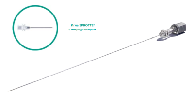 Спинальная игла Sprotte 22G x 6" (150мм) с интродьюсером — 10шт/уп купить оптом в Мытищах
