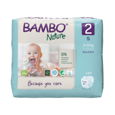 Эко-подгузники Bambo Nature 2 (3-6 кг), 30 шт купить оптом в Мытищах
